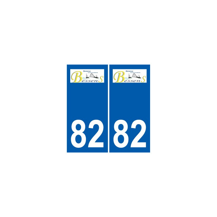 82 Bessens logo autocollant plaque immatriculation stickers ville