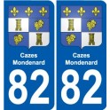 82 Septfonds coat of arms sticker plate stickers city