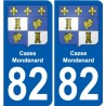 82 Cazes-Mondenard blason autocollant plaque stickers ville