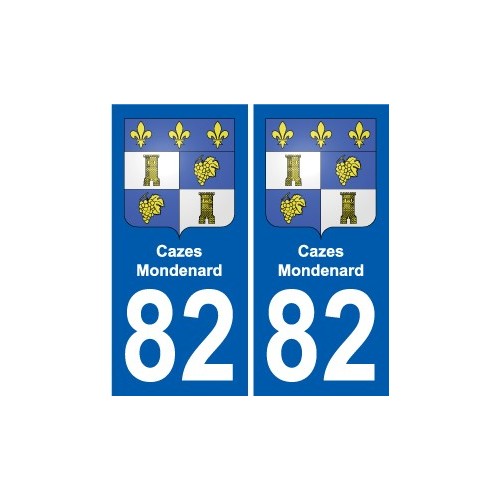 82 Cazes-Mondenard blason autocollant plaque stickers ville