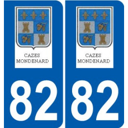 82 Cazes-Mondenard logo autocollant plaque immatriculation stickers ville