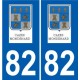 82 Septfonds coat of arms sticker plate stickers city