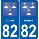 82 Dunes coat of arms sticker plate stickers city