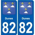 82 Dunes coat of arms sticker plate stickers city