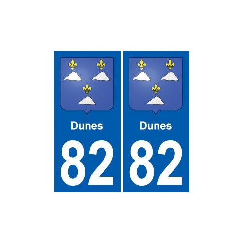 82 Dunes blason autocollant plaque stickers ville