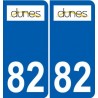 82 Dunes logo autocollant plaque stickers ville