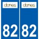 82 Dunes logo autocollant plaque stickers ville