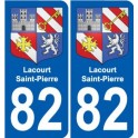 82 Lacourt-Saint-Pierre blason autocollant plaque stickers ville