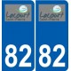 82 Lacourt-Saint-Pierre logo autocollant plaque stickers ville