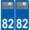 82 Lacourt-Saint-Pierre logo autocollant plaque stickers ville