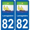 82 Septfonds coat of arms sticker plate stickers city