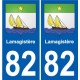 82 Lamagistère blason autocollant plaque stickers ville