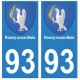 93 Rosny-sous-bois blason autocollant plaque stickers ville