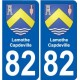 82 Lamothe-Capdeville blason autocollant plaque stickers ville