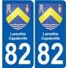 82 Lamothe-Capdeville blason autocollant plaque stickers ville