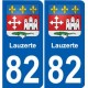 82 Lauzerte blason autocollant plaque stickers ville
