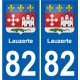 82 Lauzerte blason autocollant plaque stickers ville