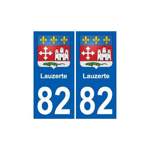 82 Lauzerte blason autocollant plaque stickers ville