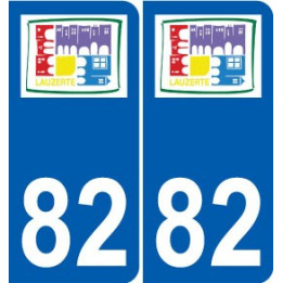 82 Lauzerte logo autocollant plaque stickers ville