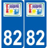 82 Septfonds coat of arms sticker plate stickers city