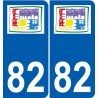 82 Lauzerte logo autocollant plaque stickers ville