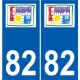 82 Lauzerte logo autocollant plaque stickers ville