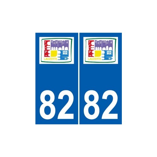 82 Lauzerte logo autocollant plaque stickers ville