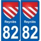 82 Septfonds coat of arms sticker plate stickers city