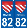 82 Septfonds coat of arms sticker plate stickers city
