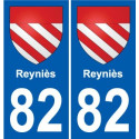 82 Septfonds escudo de armas de la etiqueta engomada de la placa de pegatinas de la ciudad