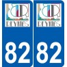 82 Septfonds coat of arms sticker plate stickers city