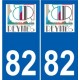 82 Reyniès logo autocollant plaque stickers ville