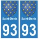 93 Saint-Denis blason autocollant plaque stickers ville