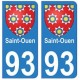 93 Saint-Ouen blason autocollant plaque stickers ville