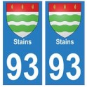 93 Stains blason autocollant plaque stickers ville