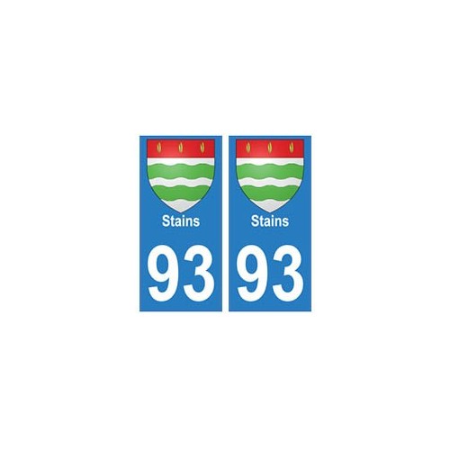 93 Stains blason autocollant plaque stickers ville