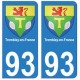 93 Tremblay-en-France blason autocollant plaque stickers ville