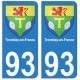 93 Tremblay-en-France blason autocollant plaque stickers ville