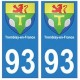 93 Tremblay-en-France blason autocollant plaque stickers ville