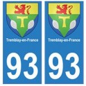 93 Tremblay-en-France blason autocollant plaque stickers ville