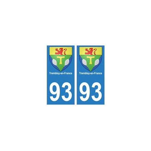93 Tremblay-en-France blason autocollant plaque stickers ville