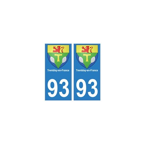 93 Tremblay-en-France blason autocollant plaque stickers ville