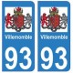 93 Villemomble blason autocollant plaque stickers ville