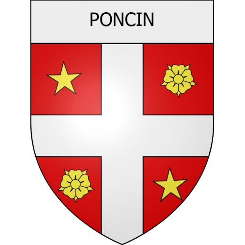 poncin 01 ville Stickers blason autocollant adhésif