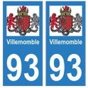 93 Villemomble blason autocollant plaque stickers ville