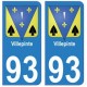 93 Villepinte blason autocollant plaque stickers ville