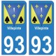 93 Villepinte blason autocollant plaque stickers ville