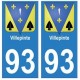 93 Villepinte blason autocollant plaque stickers ville