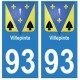 93 Villepinte blason autocollant plaque stickers ville