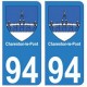 94 Charenton-le-Pont  blason autocollant sticker plaque immatriculation ville
